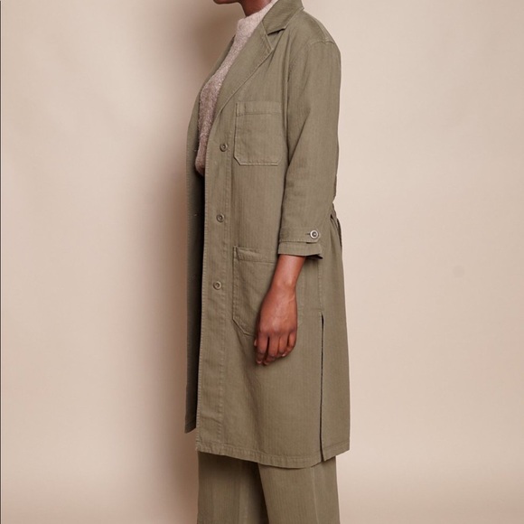 First Rite Shop Coat in Olive - Picture 2 of 3